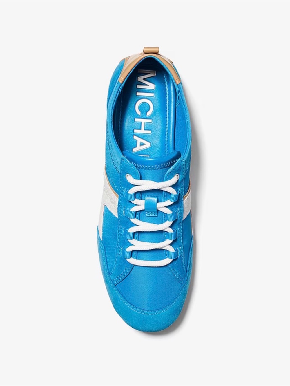 Michael Kors Size 8 Women’s Keely Blue Nylon Trainer New In Box